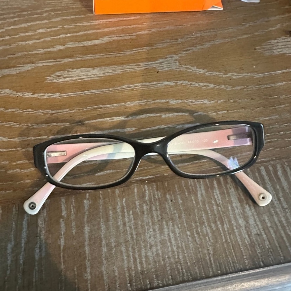 Black and Pink Rectangular Glasses